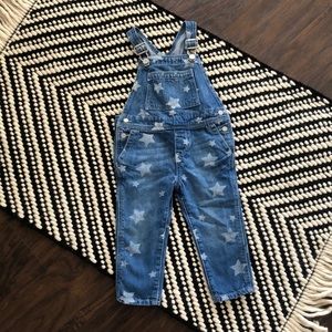 Gap star denim overalls.